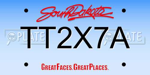 TT2X7A South Dakota License Plate