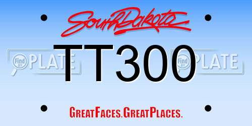 TT300 South Dakota License Plate
