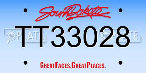 TT33028 South Dakota License Plate