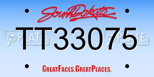 TT33075 South Dakota License Plate