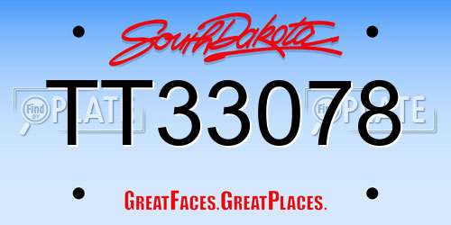 TT33078 South Dakota License Plate