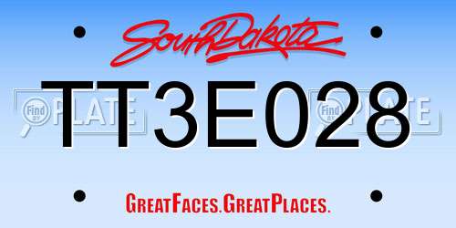 TT3E028 South Dakota License Plate