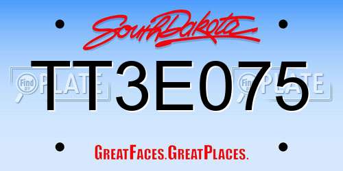 TT3E075 South Dakota License Plate