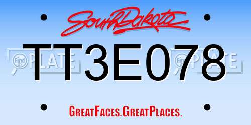 TT3E078 South Dakota License Plate