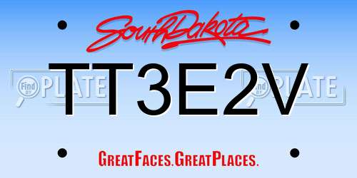 TT3E2V South Dakota License Plate