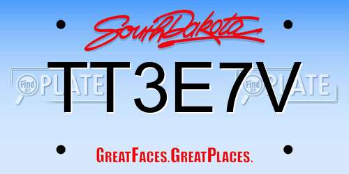 TT3E7V South Dakota License Plate