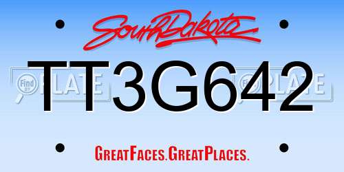 TT3G642 South Dakota License Plate