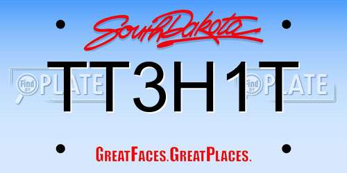TT3H1T South Dakota License Plate