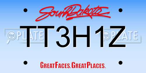 TT3H1Z South Dakota License Plate