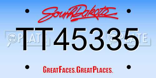 TT45335 South Dakota License Plate