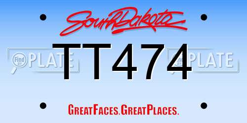 TT474 South Dakota License Plate