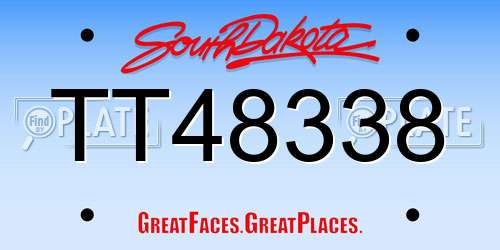 TT48338 South Dakota License Plate