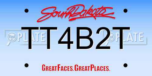 TT4B2T South Dakota License Plate