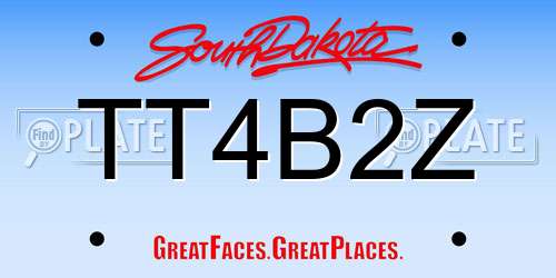 TT4B2Z South Dakota License Plate