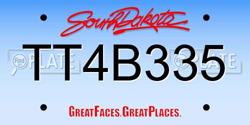 TT4B335 South Dakota License Plate