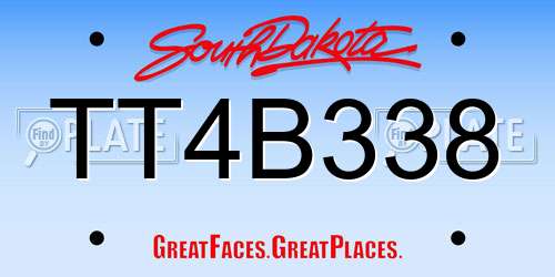 TT4B338 South Dakota License Plate