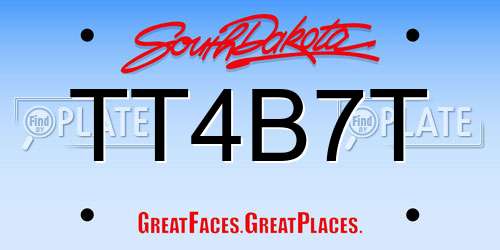 TT4B7T South Dakota License Plate