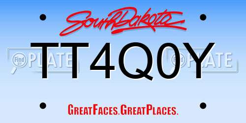 TT4Q0Y South Dakota License Plate