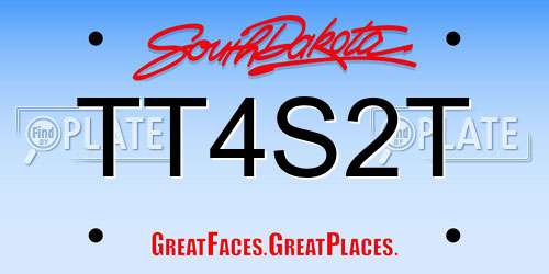 TT4S2T South Dakota License Plate