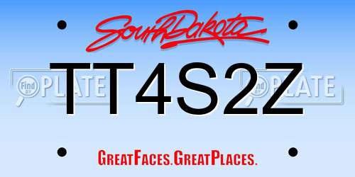 TT4S2Z South Dakota License Plate