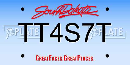 TT4S7T South Dakota License Plate