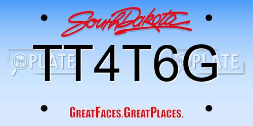 TT4T6G South Dakota License Plate