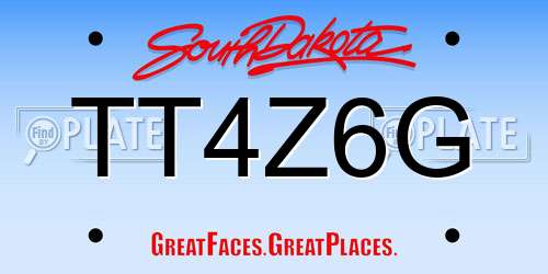TT4Z6G South Dakota License Plate
