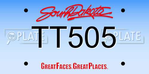 TT505 South Dakota License Plate