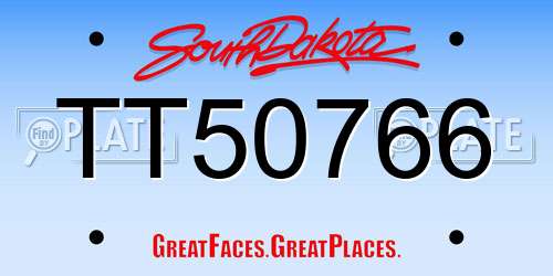 TT50766 South Dakota License Plate