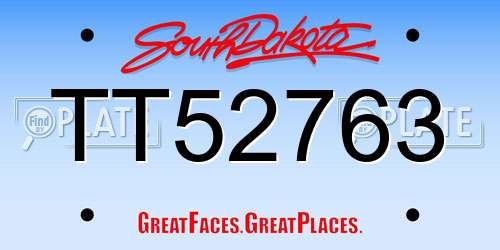 TT52763 South Dakota License Plate