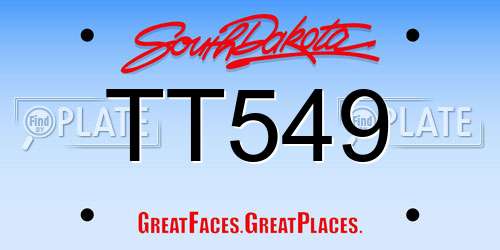 TT549 South Dakota License Plate