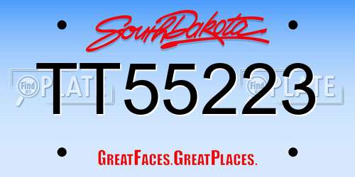 TT55223 South Dakota License Plate