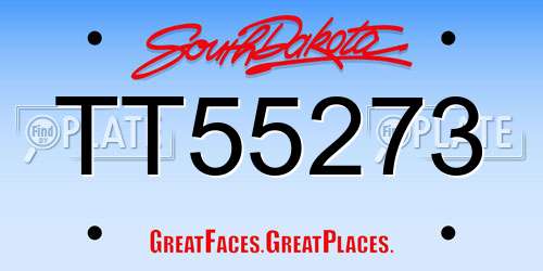 TT55273 South Dakota License Plate