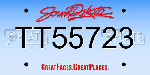 TT55723 South Dakota License Plate