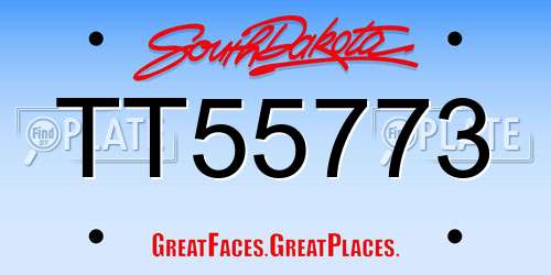 TT55773 South Dakota License Plate