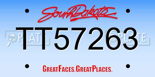 TT57263 South Dakota License Plate