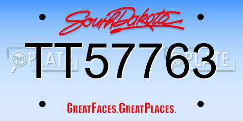 TT57763 South Dakota License Plate