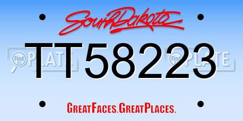 TT58223 South Dakota License Plate