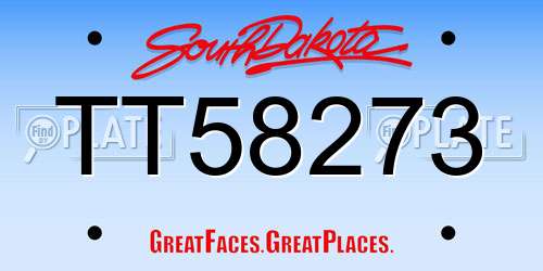 TT58273 South Dakota License Plate