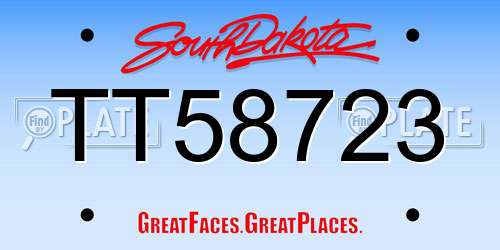 TT58723 South Dakota License Plate