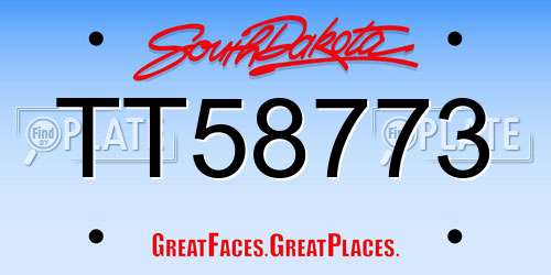 TT58773 South Dakota License Plate