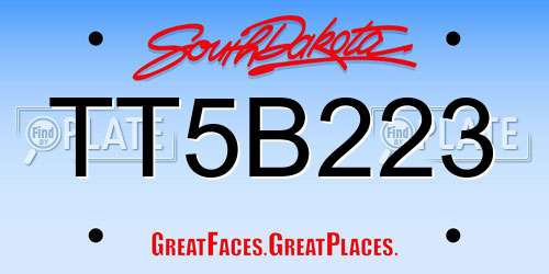 TT5B223 South Dakota License Plate