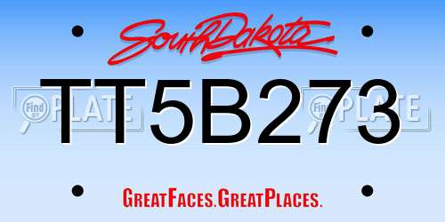 TT5B273 South Dakota License Plate