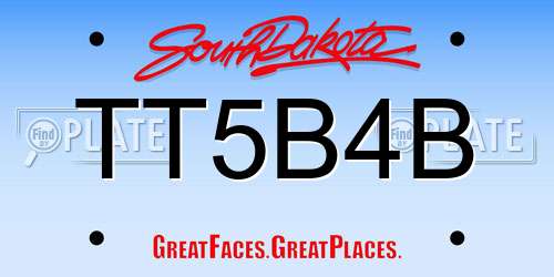 TT5B4B South Dakota License Plate