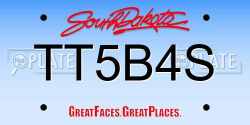 TT5B4S South Dakota License Plate