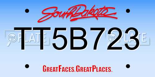 TT5B723 South Dakota License Plate