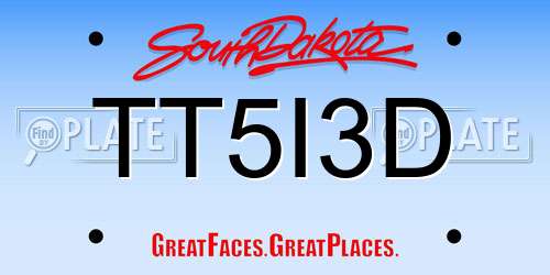 TT5I3D South Dakota License Plate
