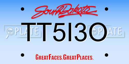 TT5I3O South Dakota License Plate