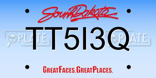 TT5I3Q South Dakota License Plate