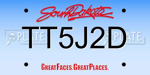TT5J2D South Dakota License Plate